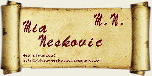 Mia Nešković vizit kartica